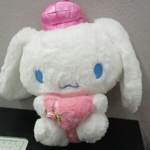 Sanrio White Plush Bunny with Pink Hat and Heart